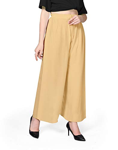 Image of Pranjal Women's Premium Regular Fit Rayon Palazzo - Free Size, Fits Up to 2XL, Stylish & Comfortable (Plazo P)