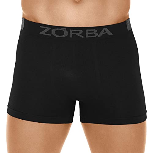 Kit com 06 Cuecas Zorba Boxer Sem Costura Extreme Sport 836 Preto - M
