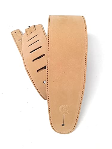 Custom Style T8SUBE2 Sangle de guitare et de basse en daim beige - Les Beatles, Paul McCartney, John Lennon, RIngo Starr, George Harrison Custom Style T8SUBE2 Sangle de guitare et de basse en daim beige