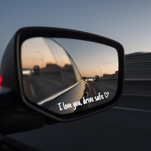 Image of 3Pcs I Love You Drive Safe Mirror Stickers, Cute Car Stickers for Women, Vinyl Car Decal for Rearview Mirror Window Windshield, Funny Car Accessories Valentines Day Gifts (Multicolor)