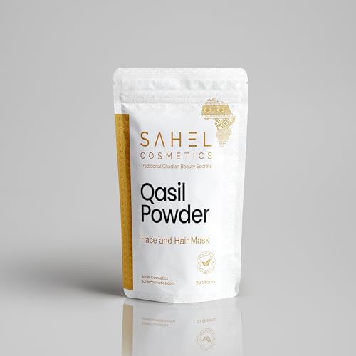 Roselle Naturals Qasil Powder Face and Hair Mask, 100% Natural, Organic African Beauty Treatment (20 grams)