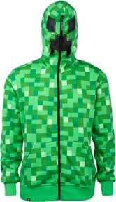 Minecraft Creeper Premium Zip-up Youth Hoodie Green Large