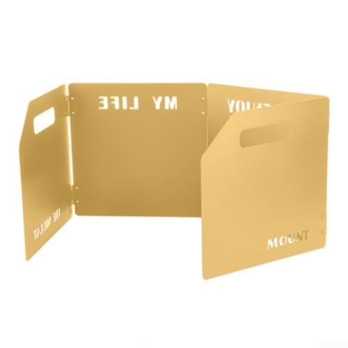 Pare-vent pliable pour cuisinière à gaz en acier inoxydable à quatre volets pour camping, barbecue, brûleurs portables avec aérations pour une flamme stable, cuisine en plein air (kaki)