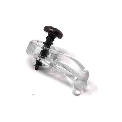 Clear Glass Cabinet Panel Retainer Clips with Screws (25 Pack, 1/8 Inch Offset)