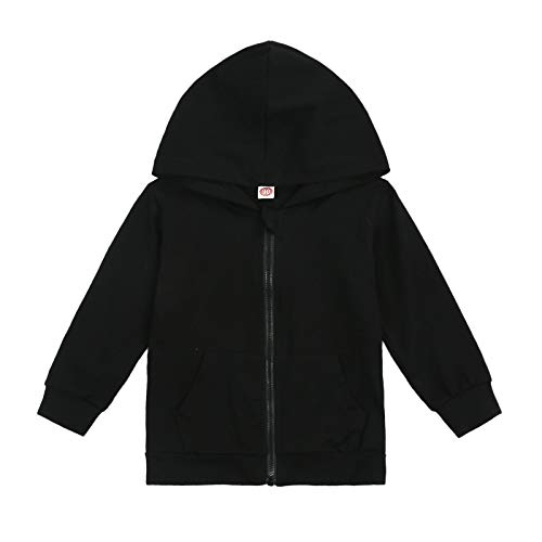 Mubineo Toddler Girl Boy Basic Plain Long Sleeve Lightweight Hood Jacket Cotton Hoodie Sweatshirt