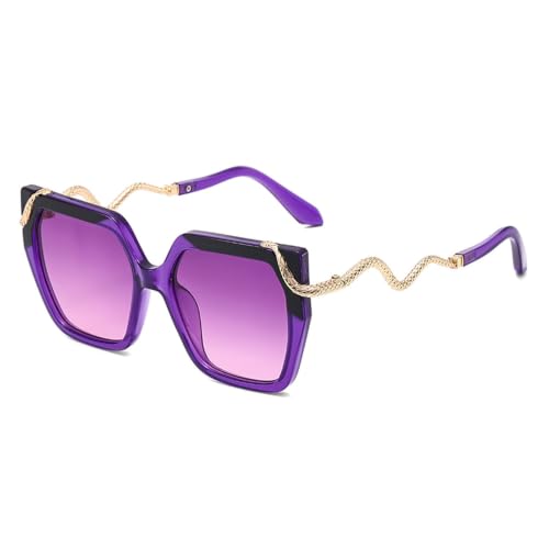 Lunettes de soleil femme oversize violettes verres dégradés monture métal