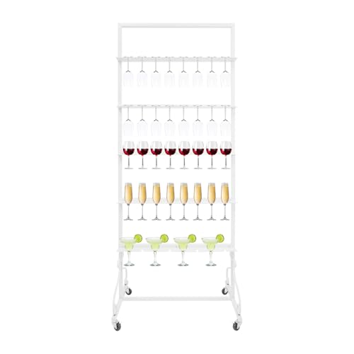 Estante para copas de champán con 40 ranuras, montaje en pared resistente, perfecto para fiestas y bodas, elegante soporte para copas para decoración del hogar