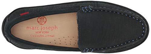 Marc Joseph New York Unisex-Child Leather Boys/Girls Casual Comfort Slip On Moccasin Venetian Loafer Driving Style, Navy Crocodile Nubuck, 4 Big Kid M Us Little Kid #TOP4