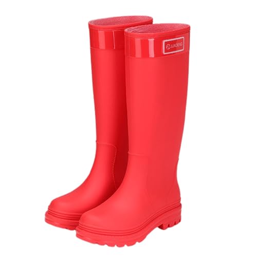 MODSGUE Damen Gummistiefel Wasserdichter Regenstiefel Gummi Stiefel Gartenschuhe Schlupfstiefel Rain Boots Regenschuhe Mode Glitzer Gummistiefeletten Einfarbig Bequem Arbeitsstiefel