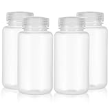 Gadpiparty 4 Stück Klarer Kunststoffflaschen mit Schraubverschluss Hitzebeständige Wiederverwendbare Reise Laborfläschchen für Chemikalien Kosmetik und Flüssigkeiten Auslaufsicher Kompakt