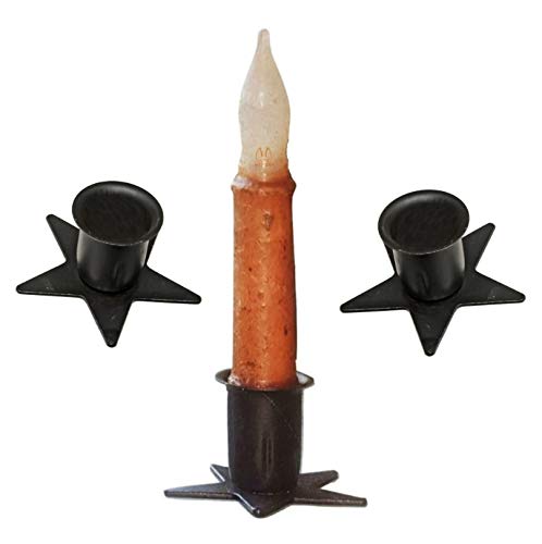 Saving Shepherd 3 Star Candle Holder Set - Wrought Iron Country Metal Stars by Amish Blacksmith Lancaster Pennsylvania USA