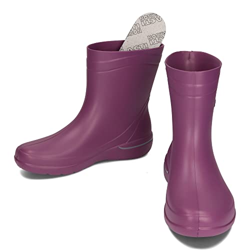 BeComfy Damen Gummistiefel EVA Ultra Leicht Kurz Regenstiefel 36-41 EU (Pflaume, eu_footwear_size_system, adult, numeric, medium, numeric_37)