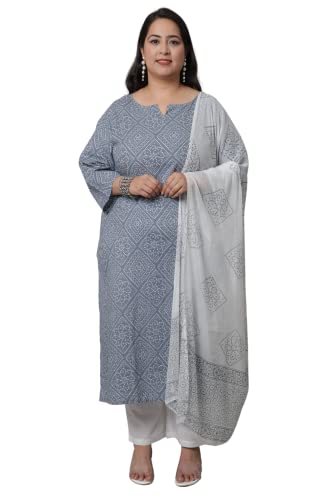 Rajnandini Women's Orange Pure Cotton Embroidered Kurta Set With Dupatta - Casual Ethnic Wear