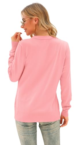 Image of VIISHOW Women Long Sleeve Button Down V Neck Lightweight Basic Knit Sweater Cardigan