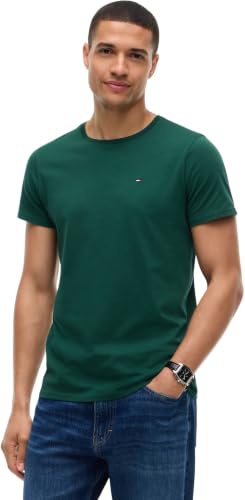 Tommy Jeans TJM Original Herren-T-Shirt, schmale Passform, kurzärmelig, Grün (Samtgrün), S – Ansicht 1