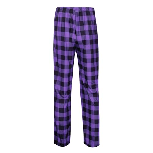 Mens Plaid Pajama Pants Cozy Lounge Pants Baggy Lightweight Buffalo Plaid Pjs Trousers Sleepwear Drawstring Pj Bottoms3
