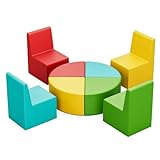 UMOMO 8-Piece Flexible Seating Set for Classroom, Colorful Modular Kids Couch for Playroom, Daycare, Preschool (Red+Yellow+Blue+Green)