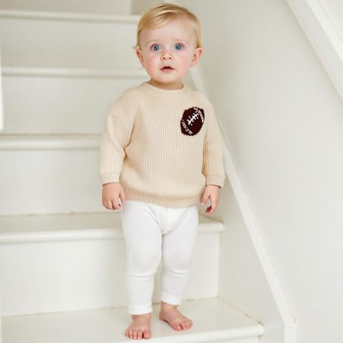 Toddler Baby Boy Girl Clothes Knit Sweater Football Embroidery Sweatshirt Long Sleeve Shirt Warm Fall Winter Outfits3