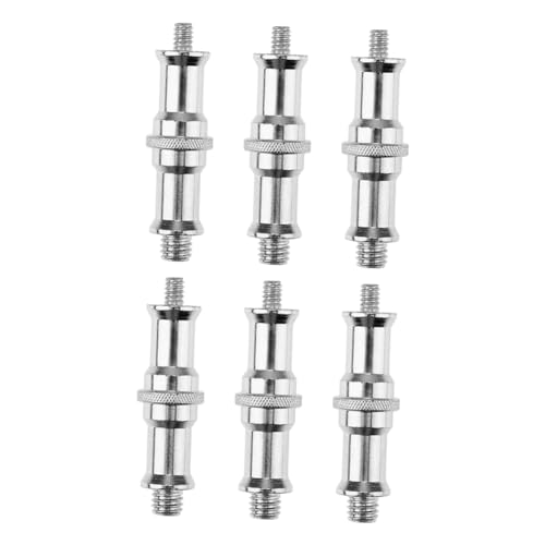 LAPYAPPE 6Pcs Threaded Screw Adapters for Spigot Studs Compatible with Light Stands Hot Shoe Tripod Accessories Durable Construction Easy Installation