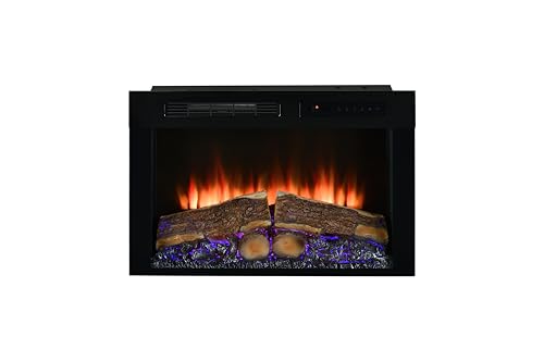 Dimplex Spark 26' Inserto de Chimenea Electrica – Chimenea Electrica Empotrable con Calefactor de 2 kW – Efecto de Llama Optiflame, Velocidad e Intensidad Regulables – Temporizador y Mando a Distancia