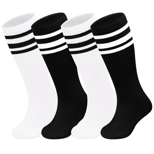 Image of Sarfel Youth Toddler Soccer Socks Kids Baseball Socks Youth Boys Girls Knee High Softball Football Accessories Tube Cotton