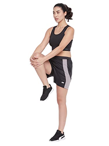Image of Clovia Women's Activewear Comfort Fit Sports Short with Pocket in Black