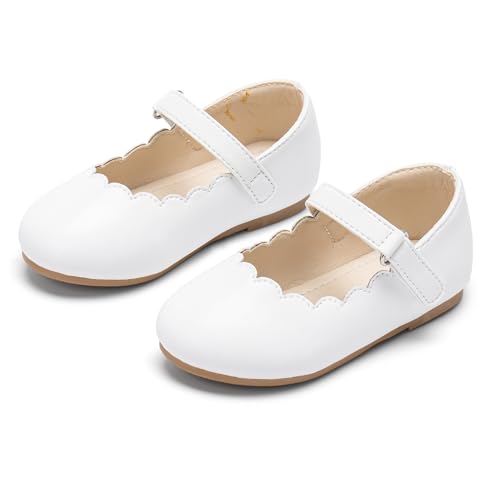 Image of PHIRAMIN Toddler Flower Girl Glitter Dress Shoes Little Girl Ballet Flats Bow Wedding Party