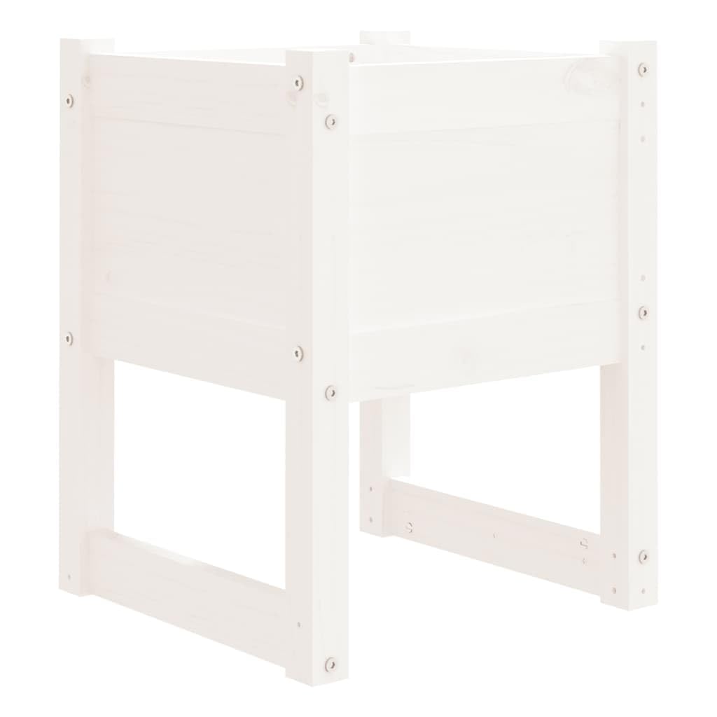 Jardinera de 40 x 40 x 52,5 cm, madera maciza de pino, ahorra espacio, para balcón, terraza y jardín, robusta maceta con diseño moderno para hierbas, flores y verduras