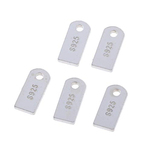 Hellery 5pcs Plata Colgante de Etiquetas Estampadas Rectangulares, Conectores Componentes, para Fabricacin de Joyas Suministros