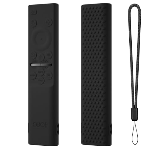 Image of OBOE Silicone TV Remote Cover for Samsung Remote BN59-01311 QLED, Black | Full Wrap Protective Case, With Loop, Remote Not Included