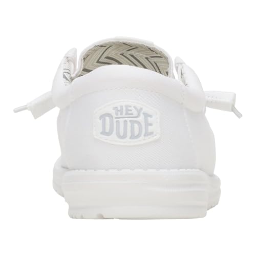 image for HEYDUDE Wally Stretch Canvas Wide White/White Size 12, Men’s Shoes, 