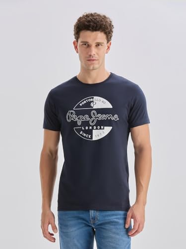Image of Pepe Jeans Men T-Shirt|Cotton|Slim Fit