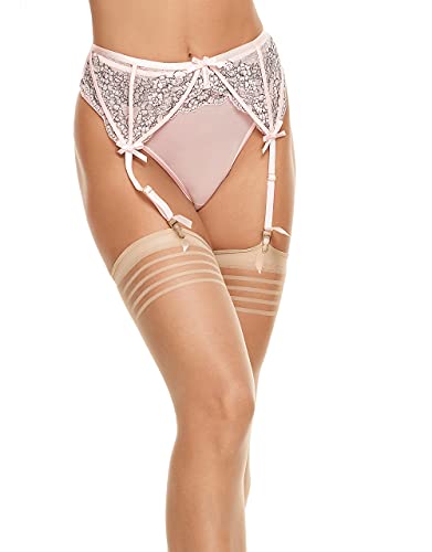 Women 'S Mesh Lace Garter Belt High Waist Suspender Belt With 4 Strap Metal Clip For Stockings/Lingerie (Garter Belt Sold Only) (Pink, 4) #TOP1