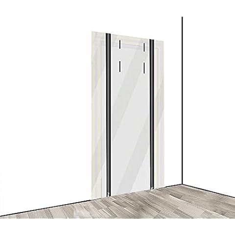 Green Home Juego de 2 protectores de pantalla para puerta de construcción con cremallera, 1,20 x 2,20 m, incluye cinta adhesiva de doble cara y cierre de velcro Cover