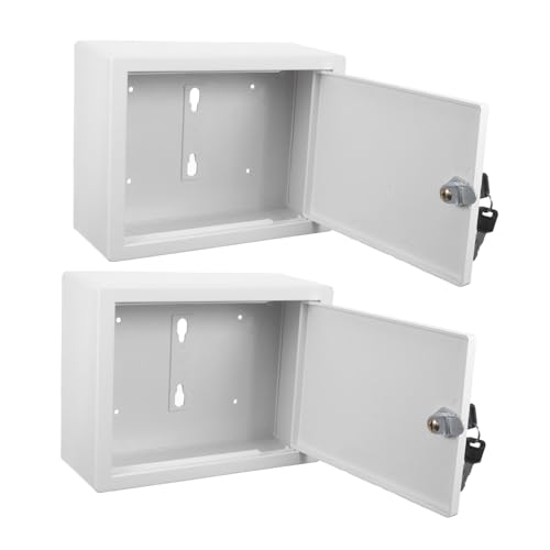 Operitacx 2 Buzones Antirrobo para Colgar En La Pared con Cerradura para Botellas De Leche De Abs Color Blanco
