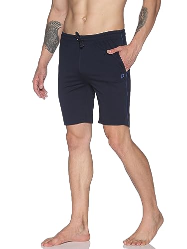 Image of Dollar Cotton Rich Fabric Solid Men's Shorts | Contrast Piping | One Side Zipper Pocket with Embossed Branding | Self Waistband with Drawcord | Wide Array of Attractive Colours