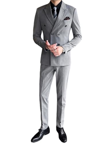 Costume 3 pièces pour homme Ulnomio costume formel chic veste gilet et pantalon