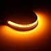 Miniclue Motorcycle Fork Amber LED Turn Signal Strip Lights Kit for Harley Davidson Front Rear Turning Indicator Lights Universal Victory Motorbike Lamps(2Pcs, 39mm-70mm)