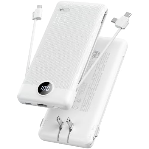 VRURC Portable Charger, Power Bank Built-in Cables
