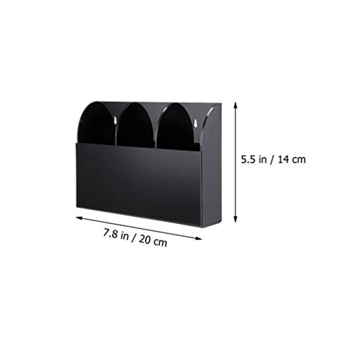 Zerodeko Wall Mounted Remote Control Holder 3-Grid Storage Box Acrylic Organizer for Remote Controls Keys Pens Office and Home - Image 3