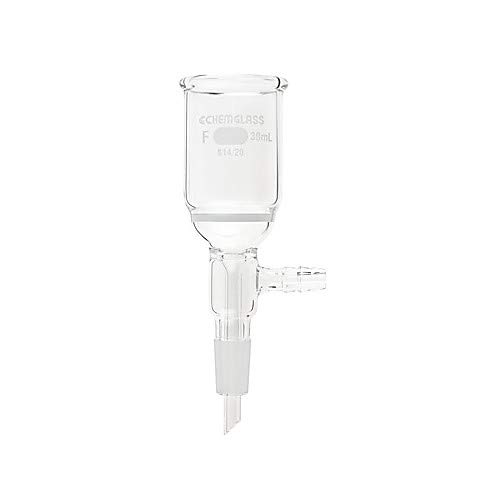 Chemglass CG-1406-33 Series CG-1406 Buchner Filter Funnel, 29/42 Inner Joint Lower Vacuum Assembly, Coarse Frit, 600 mL Capacity