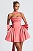 RSOETOO Luxury Satin Bow Homecoming Dresses 2025 for Teens A Line Fuchsia Strapless Cocktail Mini Dress for Women Party US2