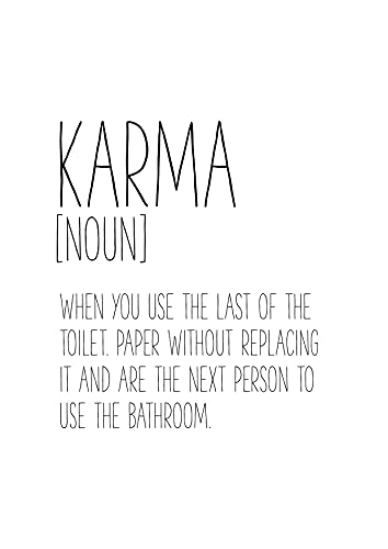 A4-Druck, Wandkunst, Poster, Karma-Zeichen, Karma-Druck, lustiges Definition-Poster, lustiges Badezimmer-Poster, lustig, bedruckbare Wandkunst A4-Druck, Wandkunst, Poster, Karma-Zeichen, Karma-Druck, lustiges Definition-Poster, lustiges Badezimmer-Poster, lustig, bedruckbare Wandkunst