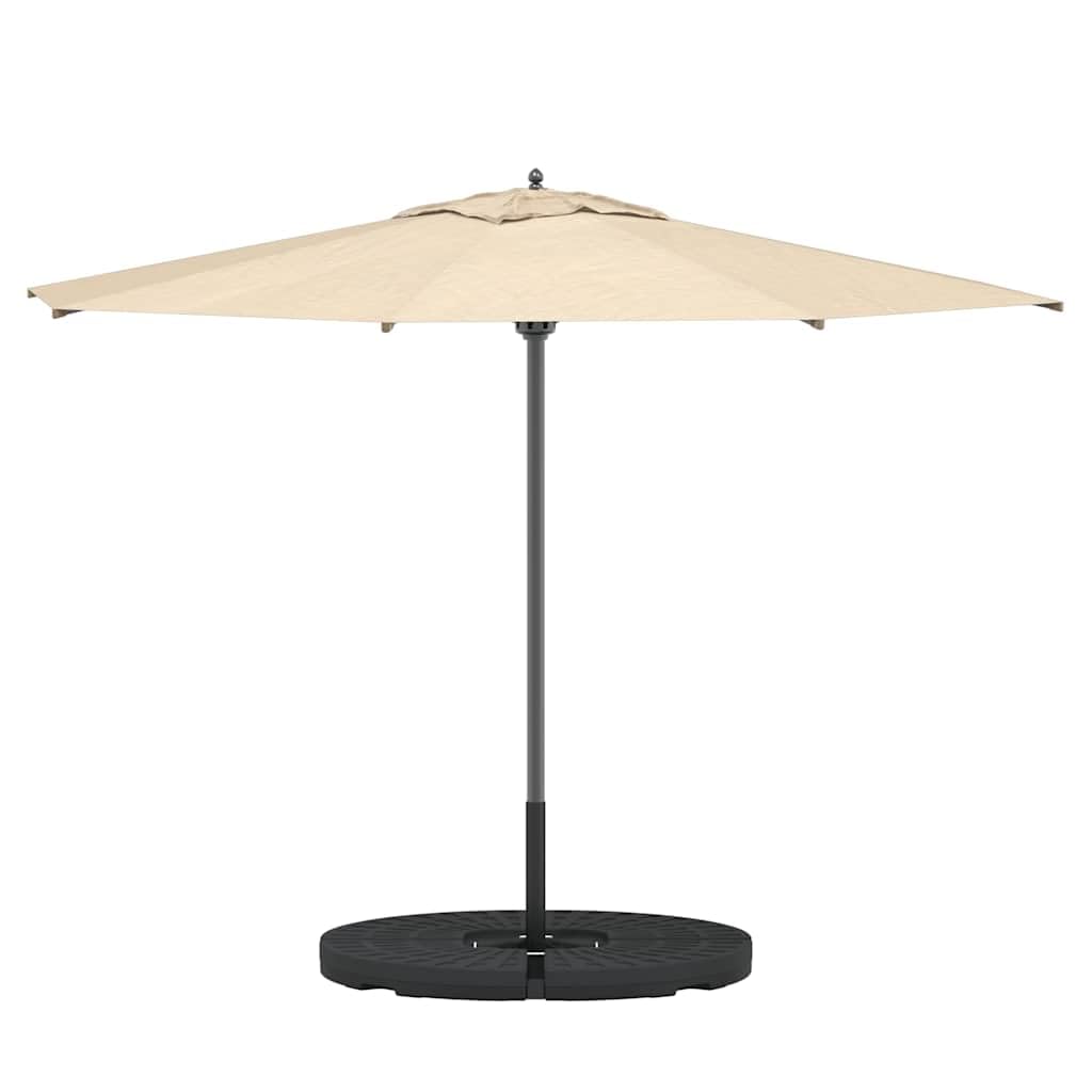 Stojak na parasol przeciwsłoneczny w kształcie wachlarza, czarny, z tworzywa sztucznego HDPE, zestaw 4 szt. z wypełnieniem wodnym 15 l, na balkon, taras, do ogrodu, na podwórko, stabilna