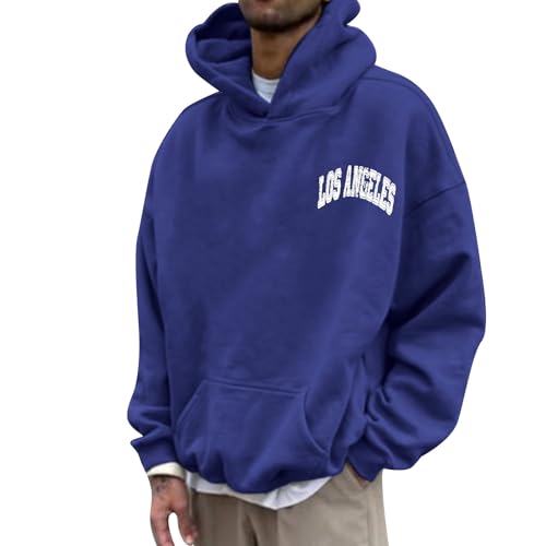 Los Angeles California Trendy Hoodies for Men Preppy Graphic Hooded Tops Style Vintage Winter Fall Casual Y2K2