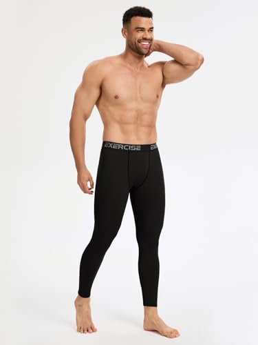 4 Pack Men's Thermal Compression Pants Fleece Lined Long Johns Winter Athletic Workout Leggings Baselayer2