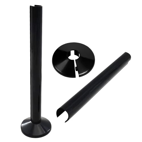 2Pcs 15mm Black Radiator Pipe Covers, Radiator Pipe Covers, Pipe Covers, Black Pipe Covers Durable Plastic Collars & Sleeves Easy to Install and Remove for Protecting Exposed Pipe Holes