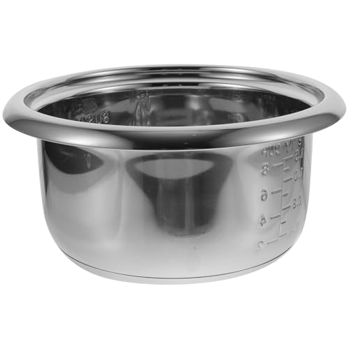 Cabilock Stainless Steel 304 Inner Pot for Rice Cooker 3L Thickened Replacement Cooking Pot Compatible with 500W Electric Cooker Household Use