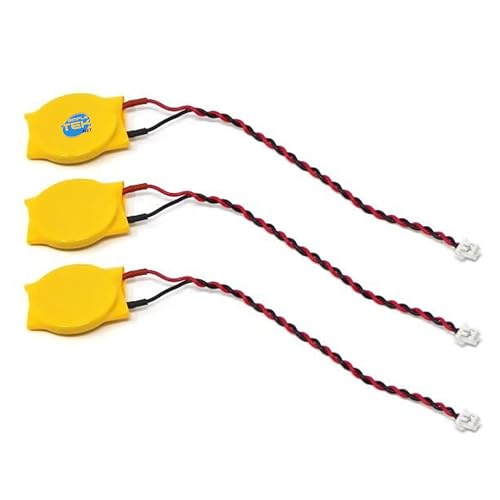 Batterie de sauvegarde BIOS CR2032 CMOS 3 V avec câble 2 broches pour PC portable jaune