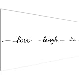 Spruch Live Love Laugh Bild bequem Aufhängefertig - 100 x 40 cm Bilder - Vlies Leinwand - Deko für Wohnzimmer -Kunstdruck,Wandbild - XXL Teile - leichtes Aufhängen- 807412a